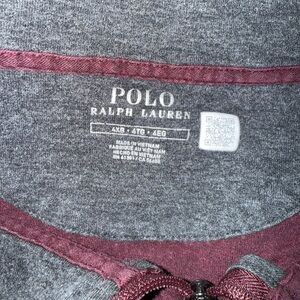 Polo Ralph Lauren Charcoal and Burgundy Zip-Up Sweater